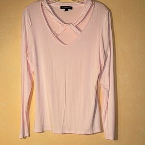 INC International Concepts Pink Long Sleeve Blouse EUC